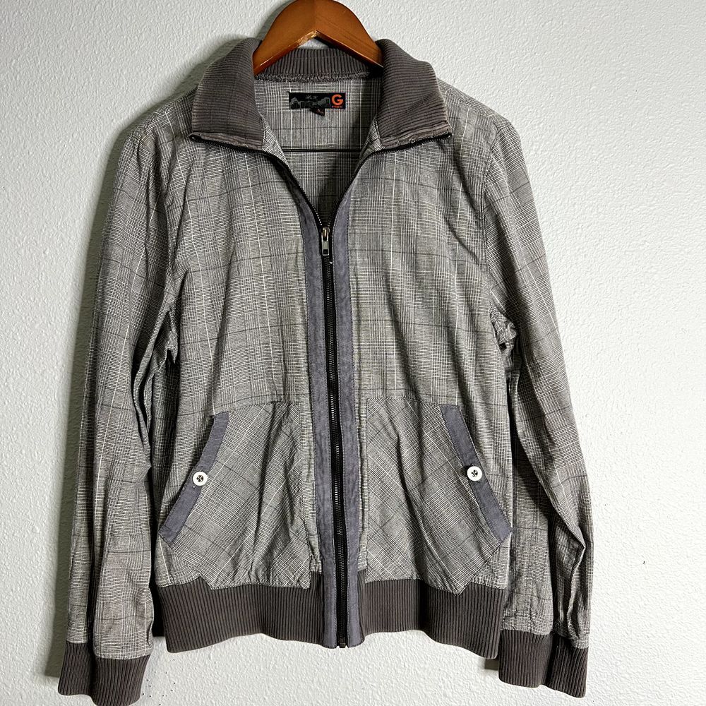 Guess Charcoal Plaid Shirt Jacket